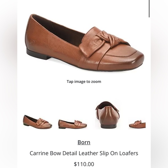 EUC Born Carrine Bow Detail Leather Slip On Loafers size 8 - Picture 1 of 15